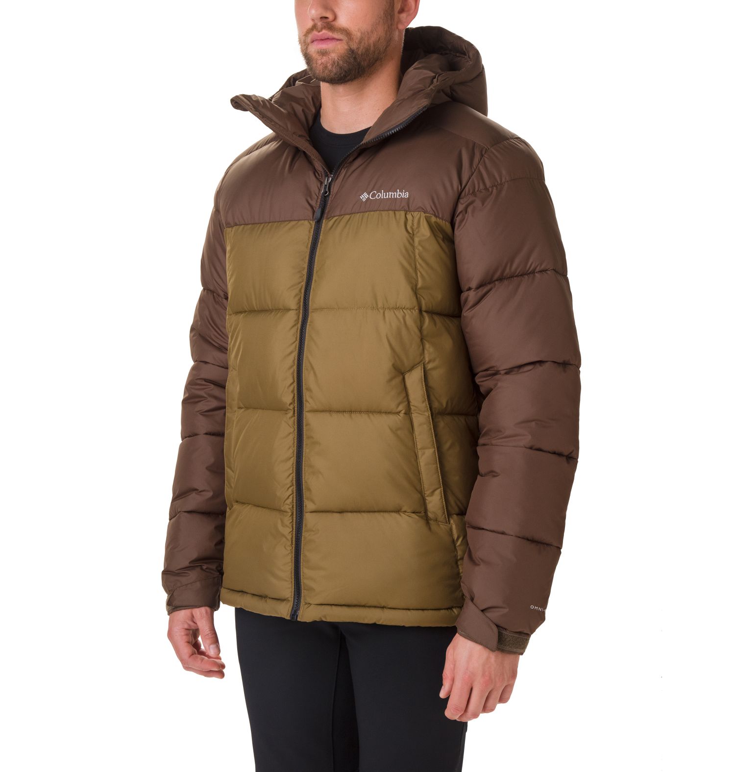 CAZADORA PIKE LAKE HOODED STORM-LITE DP II 100% POLYESTER Omni.HEAT THERMAL REFLECTIVE THERMARATOR WATER RESISTANT OLIVE BROWN/OLIVE GREEN