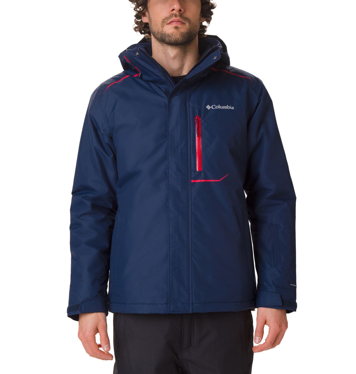 CHAQUETON RIDE ON 100GR MICROTEMP XF II 100% POLYESTER Omni-TECH WATERPROOF BREATHABLE Omni-HEAT REFLECTIVE COLLEGIATE NAVY/MOUNTAIN RED