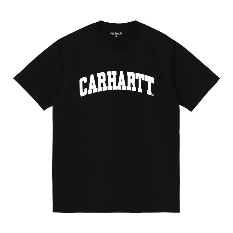 CAMISETA MANGA CORTA S/S University T-Shirt 100% Cotton Single Jersey, 230 g/sqm Black/White