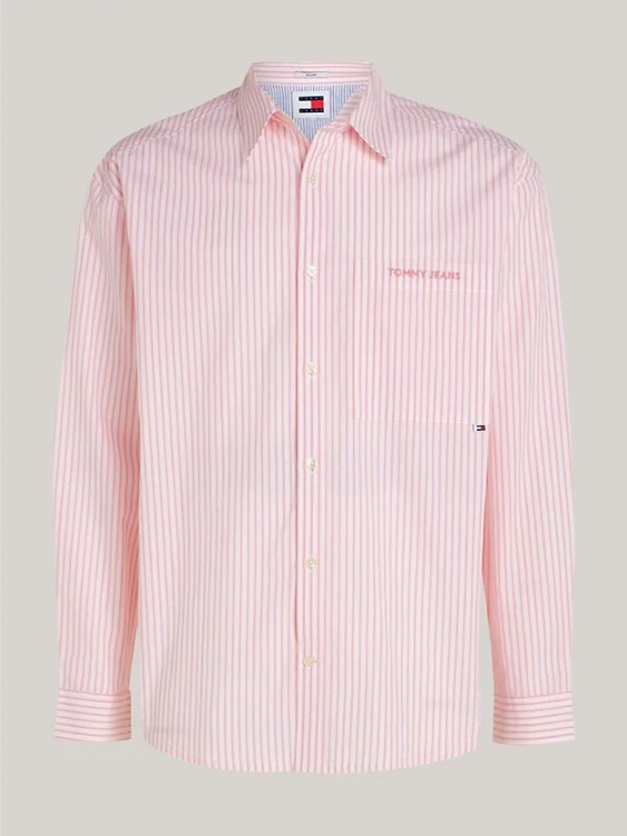 CAMISA MANGA LARGA TOMMY JEANS MAN RELAXED CLASSIC SHIRT TICKLED PINK STRIPE