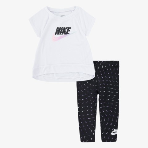 CONJUNTO Camiseta  Nike Essentials + Legging infantil nia 100% algodn NEGRO