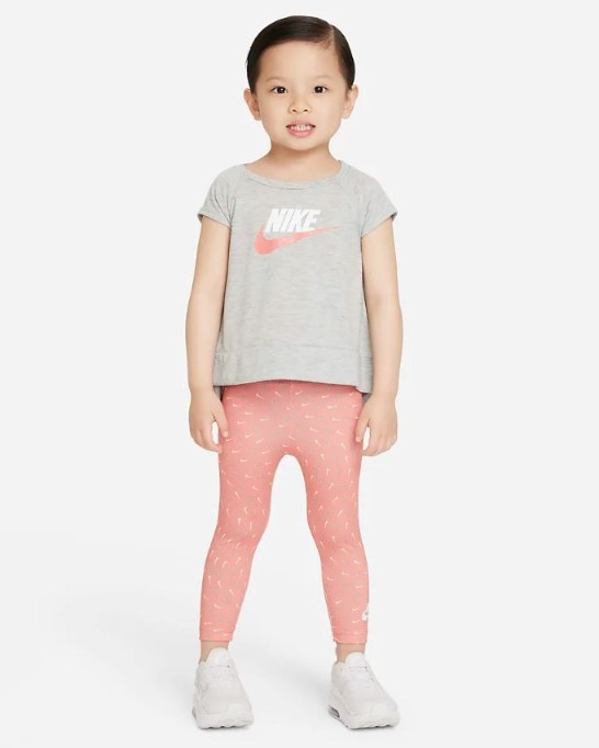 CONJUNTO Camiseta  Nike Essentials + Legging infantil nia 100% algodn ROSA